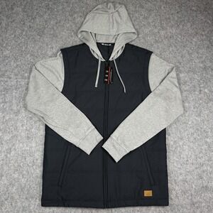 Travis Mathew Men's Sz L Scavenger Full Zip Hoodie Black Gray Heater Tech NWT